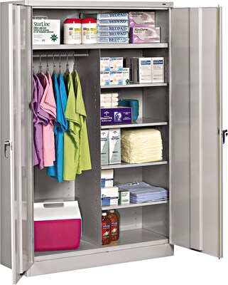 Tennsco Jumbo Combination Steel Storage Cabinet, Light Gray, 78H x 48W x 24D