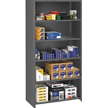 Tennsco® Closed Commercial Steel Shelving, 6-Shelf, Medium Gray, 75Hx36Wx24D