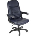 OFM™ Leather Executive/Conference Chair With Mobile Arms, Navy