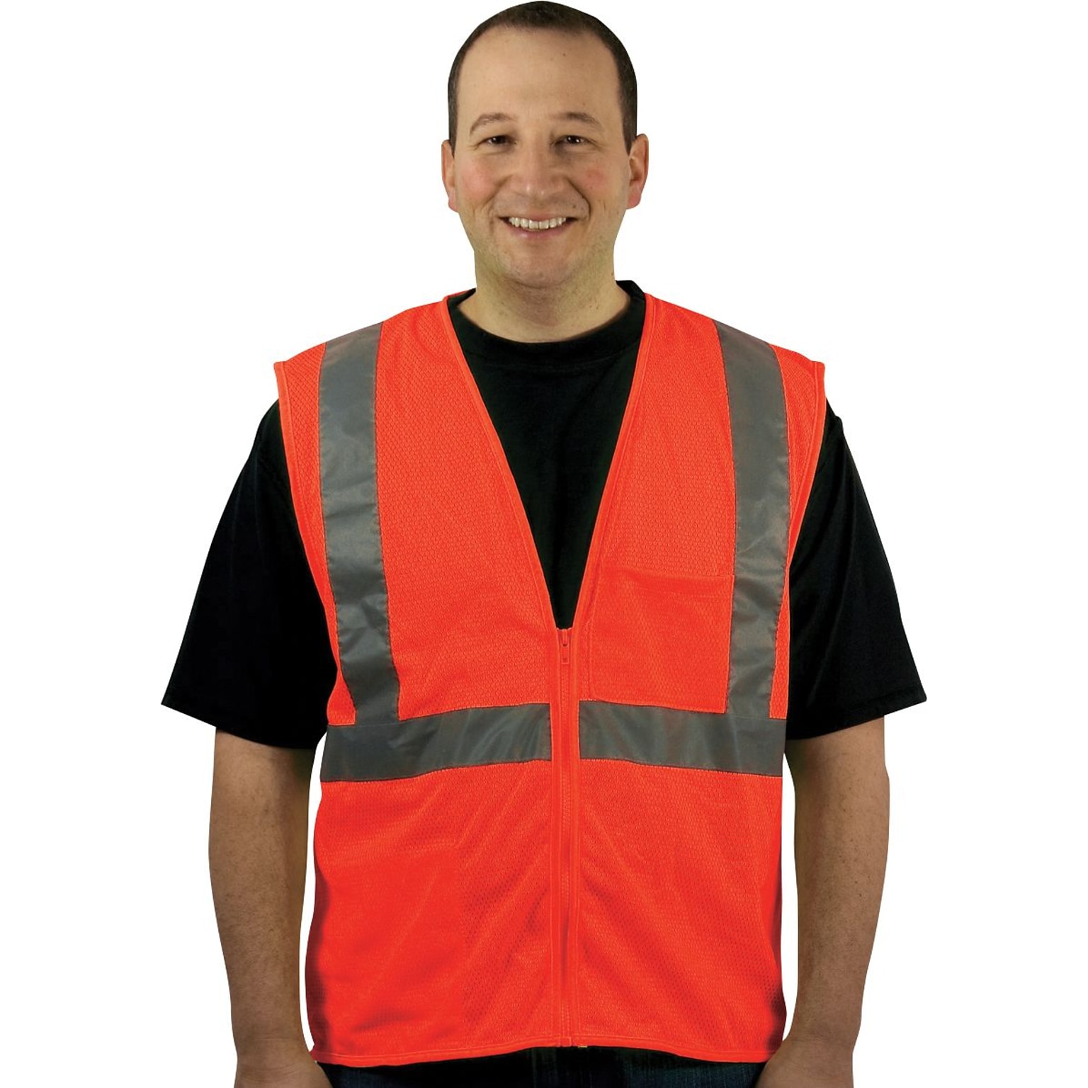 Protective Industrial Products High Visibility Sleeveless Safety Vest, ANSI Class R2, Orange, 2XL (302-0702Z-OR/2X)