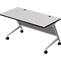 Balt Trend 72x24 Flipper Table, Silver Frame, Gray Nebula