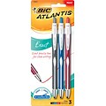 BIC Atlantis Retractable Ballpoint Pens, Fine Point, Assorted Inks, 3/Pack (VCGNP31-AST)