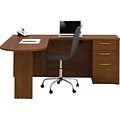 Bestar® Embassy Collection 66W L-Shaped Peninsula Workstation w/1 Pedestal, Tuscany Brown (60880-63)