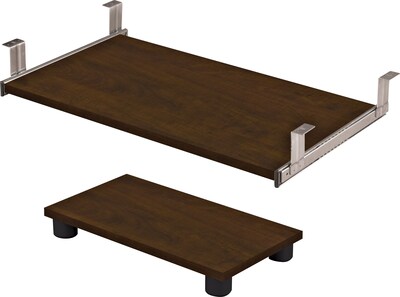 Bestar® Prestige+ Chocolate Brown Contemporary Collection, Keyboard Shelf/CPU Platform