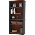 Bestar Prestige+ 5-Shelf Bookcase, Bordeaux Cherry/Graphite