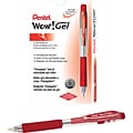 Pentel WOW! Retractable Gel Pens, Medium Point, Red Ink, Dozen (K437-B)