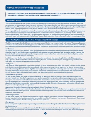 ComplyRight™ Notice of Privacy Practice,8-1/2 x 11, 100 Forms