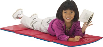 Peerless Plastics Basic Kindermat Vinyl 5/8 Rest Mat, 45 x 19, Blue/Red (PZ-KM100)
