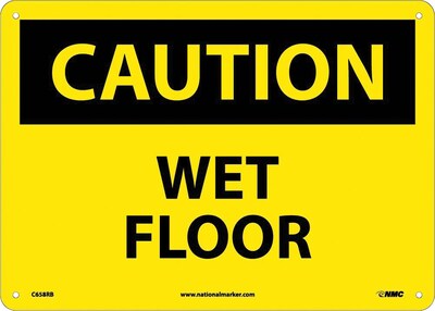 Caution Signs; Wet Floor, 10X14, Rigid Plastic