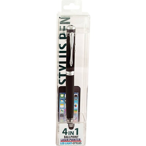 Monteverde 4-in-1 Multifunction Laser/Stylus/Flashlight/Ballpoint Pen, Medium Point, Black (MV73421)