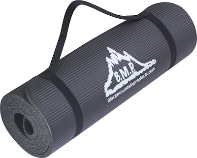 Black Mountain Products® Yoga & Exercise Mat; 73-1/2 x 24-1/2, Black