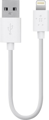 Belkin Lightning USB Cable for iPhone 5 & Newer, White (F8J023BT06INWHT)