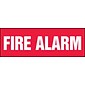 Accuform Signs Safety Label, FIRE ALARM, 4" x 12", Adhesive Dura-Vinyl, White on Red