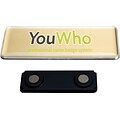 YouWho Name Tag, Gold, Laser, 4-Unit