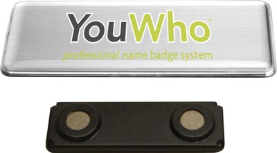 YouWho Name Tag Kit, Silver, Laser, 4-Unit