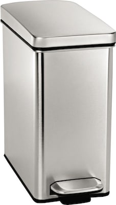 simplehuman Profile Step Trash Can, Stainless Steel, 2.6 Gallon (CW1898)