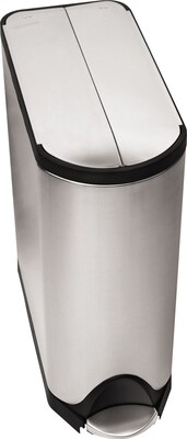simplehuman Butterfly Step Trash Can, Fingerprint-Proof Stainless Steel, 12 Gallon (CW1897)