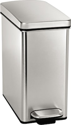 simplehuman Stainless Steel 2.6 gal. Semi-Round Step Trash Can