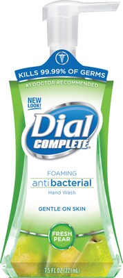Dial Complete Antibacterial Foaming Hand Wash, Pear, 7.5 oz., 8/CT (DIA02934CT)