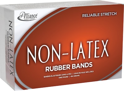 Alliance®  Non-Latex Rubber Bands; #54 (Assorted sizes) Orange, 1 lb. Box