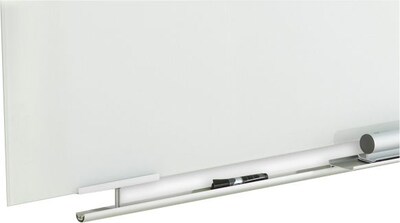 Iceberg Clarity Glass Dry-Erase Board, Aluminum Brackets, Frameless, 48"W x 36"H (ICE31140)