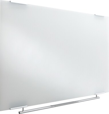 Iceberg Clarity Glass Dry-Erase Board, Aluminum Brackets, Frameless, 48"W x 36"H (ICE31140)