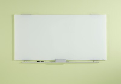 Iceberg Clarity Glass Dry-Erase Board, Aluminum Brackets, 72"W x 36"H (ICE31160)