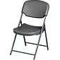 Iceberg Rough 'N Ready Folding Chairs, Plastic, Charcoal, Seat: 18 3/4"W x 21 1/2"D, Back: 18 3/4"W x 20 1/4"H