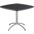 Iceberg CafeWorks 36 Square Cafe Table, Graphite/Silver, 30H x 36W x 36D