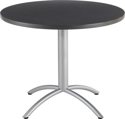 Iceberg CafeWorks 36 Round Cafe Table, Graphite/Silver, 30H x 36Diameter