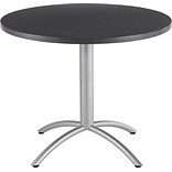 Iceberg CafeWorks 36 Round Cafe Table, Graphite/Silver, 30H x 36Diameter