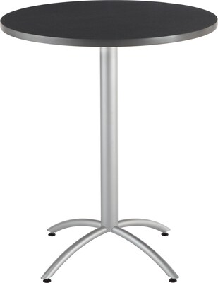 Iceberg CafeWorks 36 Round Bistro Table, Graphite/Silver, 42H x 36Diameter