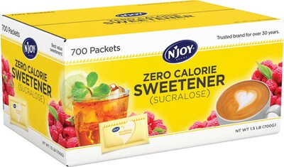 NJoy® Yellow - Sucralose Zero Calorie Sweetener Packets, 1g, 700/Bx