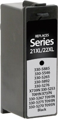 Quill Brand Remanufactured Black High Yield Ink Cartridge Replacement for Dell Series 21/22 (T091N)