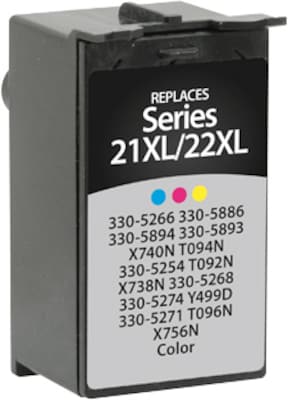 Quill Brand Remanufactured Tri-Color High Yield Ink Cartridge Replacement for Dell Series 22 (T094N)