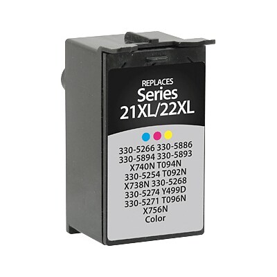 Quill Brand Remanufactured Tri-Color High Yield Ink Cartridge Replacement for Dell Series 22 (T094N)