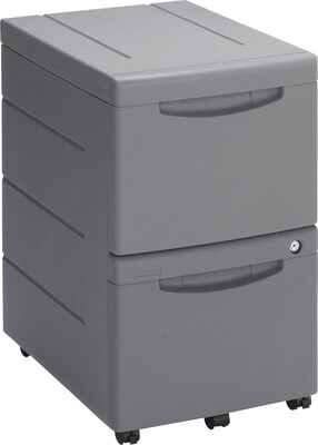 Iceberg® Aspira Modular Furniture Collection in Charcoal; Mobile Underdesk Pedestal; 2 File Drawers