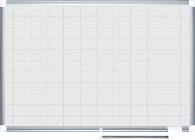 Mastervision Grid Planning Board, 36X48, 2X3 Grid, White/Silver