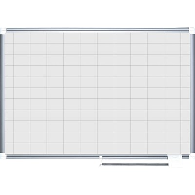 Mastervision Grid Planning Board, 36X48, 2X3 Grid, White/Silver