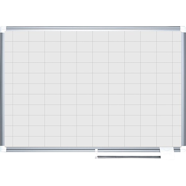 Mastervision Grid Planning Board, 36X48, 2X3 Grid, White/Silver