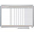 MasterVision In-Out Magnetic Dry-Erase Board, Silver Frame, 24Hx36W