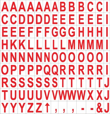 MasterVision Interchangeable Letter Magnets, Red, 3/4"H, 120/Pack