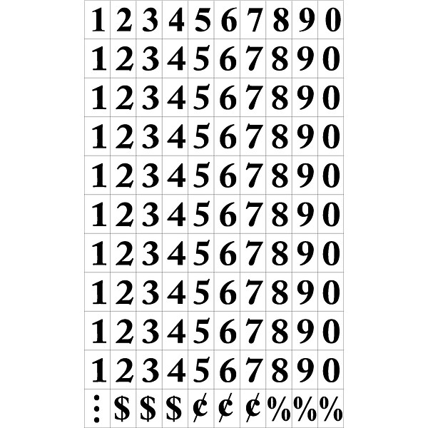 MasterVision Interchangeable Number Magnets, Black, 3/4H, 110/Pack