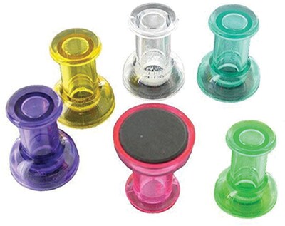 MasterVision Magnetic Push Pins, Assorted Colors, 6/Pack (BVCIM356601)
