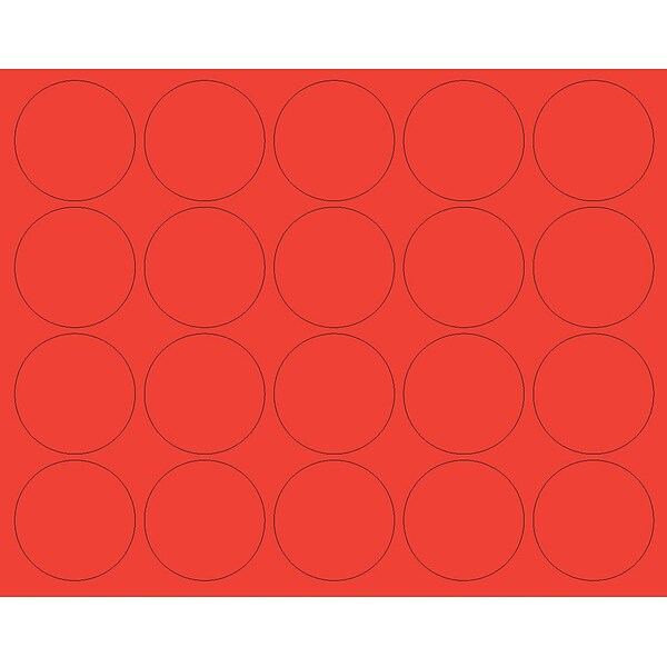 MasterVision Interchangeable Circle Magnets, Red, 20/Pack (FM1604)