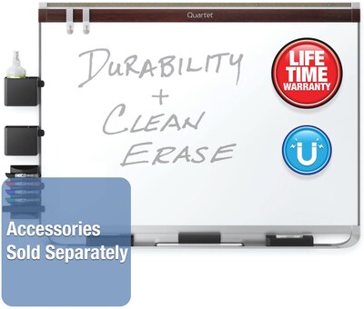 Quartet DuraMax Porcelain Dry-Erase Whiteboard, Mahogany Frame, 6 x 4 (P557MP2)