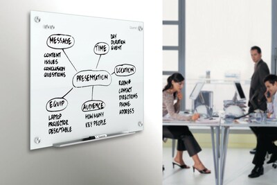 Quartet® Infinity™ Glass Magnetic Marker Board, White, Frameless, 2'W x 1 1/2'H (G2418W)