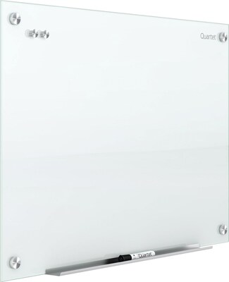 Quartet® Infinity™ Glass Magnetic Marker Board, White, Frameless, 2W x 1 1/2H (G2418W)