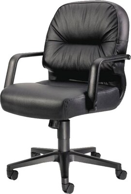 HON 2090 Series Leather Executive Mid-Back Chair, Black (H2092SR11T)