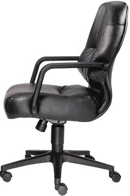 HON 2090 Series Leather Executive Mid-Back Chair, Black (H2092SR11T)